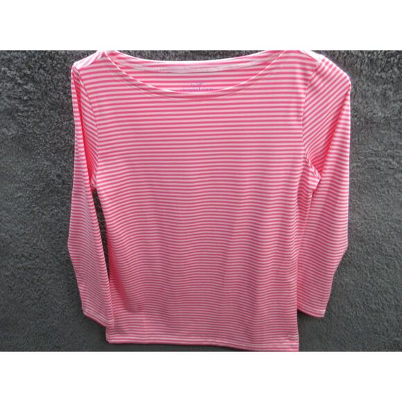 Vineyard Vines Women's XS Sankaty Striped Pink White Polyester Blend Top - Picture 1 of 10